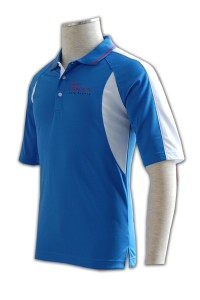 P224 polo衫製作 訂購polo-恤 扁機撞色 1間 polo shirt 批發及製造     海藍色